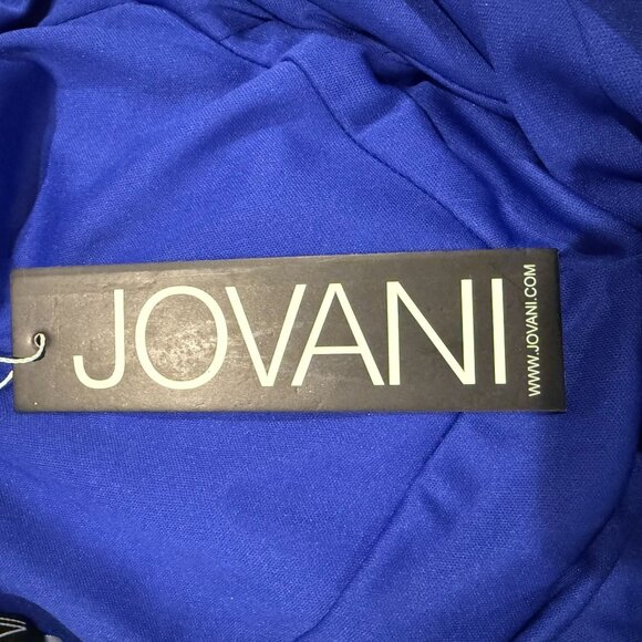 Shimmer Me Blue Cut Out Jovani Maxi Gown 43409 Size 4 NWT - Picture 7 of 8